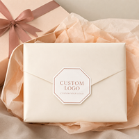 Étiquettes de bouteilles octogonales personnalisées en or et argent, autocollants imperméables avec logo personnalisé pour l'emballage de parfums et de bougies