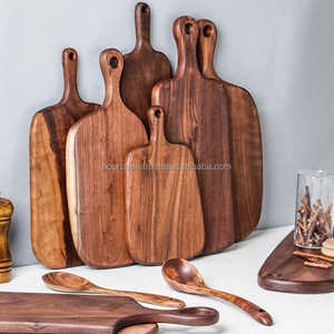 Planche à découper de cuisine personnalisée en gros d'usine bloc de bois épais bois intelligent bambou acacia noyer noir design poli naturel - Product Image 3