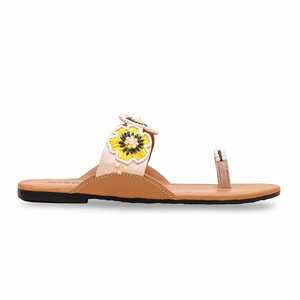 Chappal étnico amarillo para mujer - Product Image 4