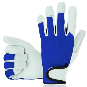 Full <b>Finger</b> Golf Goat Leather Gloves Blue White Polyester Non Slip Unisex Summer Pull Adjustable Wrist <b>Strap</b> High Quality - Product Image 1