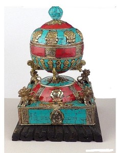 Vaisselle ronde en laiton avec motifs bouddhistes gravés et plaqués, idéale pour le Nouvel An chinois, cadeau et artisanat Aststmangal - Product Image 4