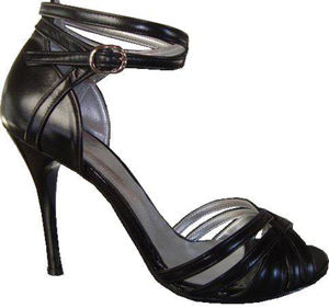 Zapatos de Baile Latino de Cuero Genuino Marrón con Tela de Algodón para Mujer, Sandalias Profesionales de Tacón Alto para Tango y Vals - Product Image 5