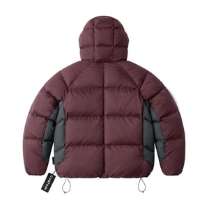 <b>Mens</b> Winter <b>Puffer</b> <b>Jacket</b> <b>Hooded</b> Quilted Coat Color Block Insulated Warm Breathable Front Full Zip Outdoor Casual Streetwear - Product Image 2