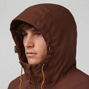 Veste à capuche légère pour homme, coupe-vent à blocs de couleur, fermeture éclair intégrale, pour l'extérieur et décontractée, vente en gros, fabricant - Product Image 4