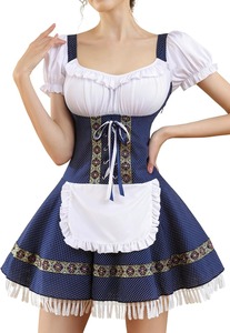 Vestido Dirndl para Mujer, Traje Tradicional Bávaro, Vestido de Fiesta para Festival de la Cerveza Alemana, Poliéster - Product Image 5
