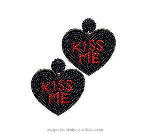 Pendientes de Aro con Cuentas de Corazón de Calabaza, Diseño de Calabaza de Halloween, Hechos a Mano, con Cristales de Estrás, Unisex, para Disfraz - Product Image 6