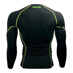 Men's Quick Dry Stretch Fitness Undershirt Long Half Sleeve Rash Guard Sublimated <b>Compression</b> Short Sleeves Swim Wear Fabric - Product Image 4