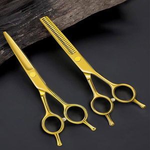 Ciseaux professionnels en acier inoxydable de 6,5 pouces pour la coupe de cheveux, avec étui de rangement en cuir PU, pour salon et barbier - Product Image 1