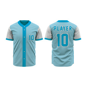 Camiseta de Béisbol Sublimada Personalizada para Hombre, Transpirable, a Rayas, con Botones, Uniforme de Softbol, Manga Corta, Ropa Deportiva - Product Image 1