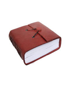 Handmade Leather <b>Journal</b> with Button & Wrap Closure – Rustic Vintage Bound Notebook, Refillable Diary - Product Image 4