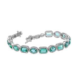 Natural Emerald <b>Bracelet</b> 925 Sterling <b>Silver</b> Luxury Gemstone Jewelry Women Elegant <b>Adjustable</b> Gift Durable - Product Image 2