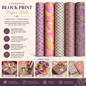 Papel Decorativo Hecho a Mano con Estampado de Bloques, Papel con Estampado de Mármol, Papel para Manualidades, Papel para Envolver Regalos, Hojas de Papel para Scrapbooking en Rollo - Product Image 5