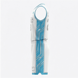 ชุดบาสเก็ตบอลทีมแบบกำหนดเอง เสื้อซ้อมระบายอากาศ กางเกงขาสั้นแห้งเร็ว พิมพ์ลายแบบซับลิเมชั่น ไซส์ใหญ่พิเศษ MALUZA INDUSTRIES Pro - Product Image 5