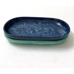 ถาดเรซิ่นสไตล์มินิมอลแบบนอร์ดิก สำหรับบ้านหรู โรงแรม ห้องน้ำ ลายหินอ่อนรูปวงรี ถาดเรซิ่นสำหรับใช้ในบ้าน ถาดเสิร์ฟ จานรอง - Product Image 6