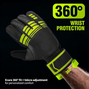 Comfortable Lightweight Leather Goalkeeper Gloves Waterproof Anti Slip <b>Hook</b> Loop Closure Full Finger Training Sports Football - Product Image 5