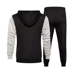Men's Casual Color Blocking Tracksuit <b>Hoodie</b> With Full <b>Zip</b> And Side <b>Pockets</b> Breathable Polyester Cotton Jogger Set Autumn Wear - Product Image 2