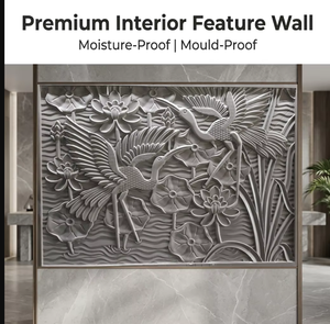 Panneau mural en pierre naturelle de style asiatique, motif 3D oiseau et lotus, finition polie, décorations murales pour escalier - Product Image 4