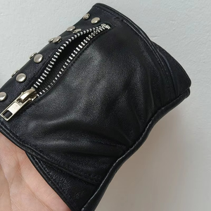 First Fitness Industry Premium Quality Leather Driving Gloves Zip Pocket Unisex Luxury Four Seasons Quick Dry Eco-Friendly - Product Image 2