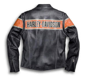 <b>Mens</b> Motorcycle Riding <b>Leather</b> <b>Jacket</b> Classic Biker Protective Outerwear Harley Victory Lane Motorcycle <b>Jacket</b> - Product Image 3