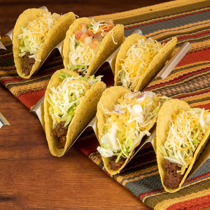 Customized Logo Restaurant Food Display Serving <b>Rack</b> Stainless Steel Taco Holder Stand Wholesale Sustainable Metal Tool - Product Image 4