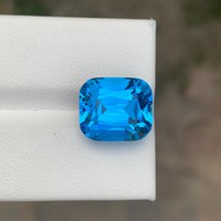 Topaze bleue naturelle de qualité supérieure, taille octogonale, traitée thermiquement, pierre précieuse en vrac pour la conception de bijoux fins