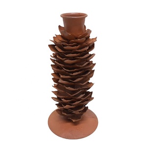 Ensemble de 3 bougeoirs rustiques en fer, couleur rouille, bougeoir de grande taille pour la décoration de la maison et dessus de Table en vrac - Product Image 2