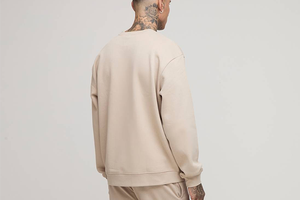 เสื้อสเวตเชิ้ตเนื้อผ้านุ่มพิเศษ สัมผัสนุ่มฟู สำหรับกิจกรรมกลางแจ้ง ผ้าฝ้ายสั่งทำได้ สไตล์คู่รัก สีนู้ด น้ำหนักปานกลาง คอกลม - Product Image 6