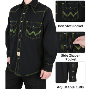 FR <b>Welding</b> <b>Shirts</b> Flame Resistant Waterproof Acidproof Breathable Cotton Customizable Industrial Unisex Safety Workwear - Product Image 6