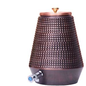 Distributeur d'eau en cuivre artisanal avec robinet, réservoir de stockage en métal finition antique pour la cuisine domestique, conteneur d'eau potable - Product Image 1