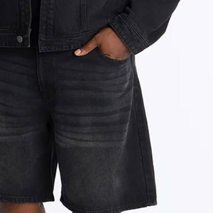 Popular Men Denim Shorts High Street Solid Vintage Wash Classic Style 100% Cotton Nonwoven Eco-Friendly Quick Dry Wholesale - Product Image 2