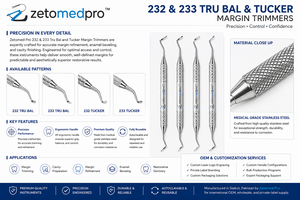 เครื่องมือตัดขอบฟันแบบพรีเมียม รุ่น Tru Bal & Tucker Margin Trimmer ผลิตจากเหล็กกล้าไร้สนิมเกรดทางการแพทย์ สำหรับงานบูรณะฟัน ยี่ห้อ OEM Zetomed Pro - Product Image 3