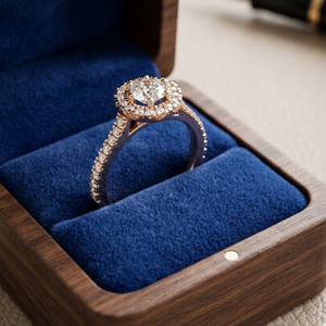 แหวนเพชรแท้ทรงกลมเม็ดเดี่ยว 1.10 กะรัต |   แหวนหมั้นประดับโรสโกลด์ 14K สำหรับผู้หญิง |   เครื่องประดับหรูหรา ของขวัญเครื่องประดับชั้นดี - Product Image 4