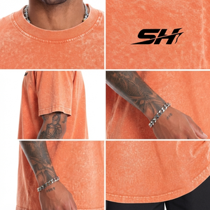 Camisetas al por mayor de alta calidad para hombre, estilo acid wash, streetwear, oversized, hip hop, 100% algodón, personalizadas, vintage, en venta. - Product Image 5