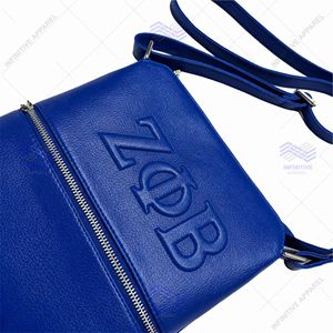 กระเป๋าหนังสั่งทำขายส่งลาย Zeta Phi Beta Sorority แบบสะพายข้างพร้อมฝาปิด น้ำหนักเบา - Product Image 3