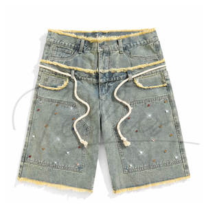 กางเกงยีนส์ขาสั้นผู้ชายแฟชั่นไฮสตรีท แห้งเร็ว ไซส์ใหญ่ ระบายอากาศได้ดี ผลิตจากผ้าเดนิม - Product Image 6