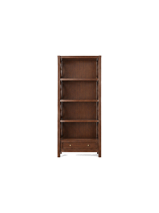 Librería Tradicional de Madera con 4 Estantes y Cajón, Mueble Independiente para Oficina en Casa, Recibidor, para Escritorio Pequeño - Product Image 1