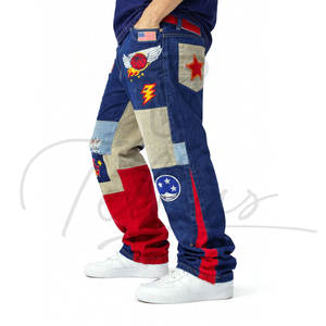 Jeans de Mezclilla Holgados Personalizados de Alta Calidad para Hombre, Estilo Boyfriend, Lavado Desgastado, Jeans Personalizados de Moda Urbana para Hombre - Product Image 4