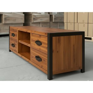 Estante para TV de Madera Natural, Estilo Moderno, Mueble para Sala de Estar en Paquete Plano KD, Fabricante OEM ODM de Vietnam - Product Image 4