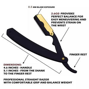 AISLING INTERNATIONAL - Navaja de Afeitar Recta para Hombre, de Una Sola Filo, de Acero Inoxidable de Primera Calidad - Product Image 4