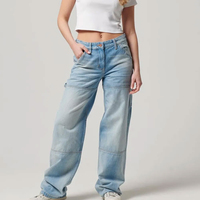 Pantalon en jean décontracté pour femme grande taille, respirant, de haute qualité, coupe droite, avec broderie personnalisée, jean skinny