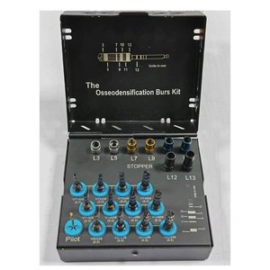 OPTITECH HEALTHCARE Kit de Fresas Quirúrgicas Dentales 17 Piezas, Manual, Acero Inoxidable Negro, Instrumento Clase II, Fresas para Osseodensificación - Product Image 2