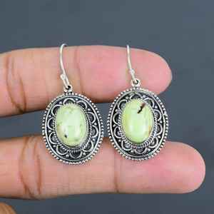 ต่างหูเงินแท้ 925 ชุบทองประดับพลอยเลมอนไครโซเพรส งานแฮนด์เมด เครื่องประดับหรูหราจากธรรมชาติ ของขวัญสำหรับผู้หญิงสำหรับงานปาร์ตี้ - Product Image 1