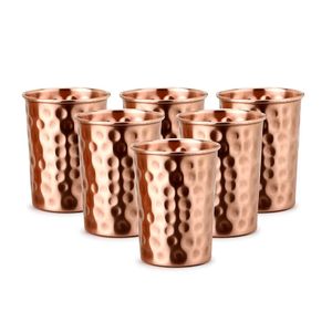Nouveau Gobelet à Eau en Cuivre Martelé Fait Main, Verre à Boire Métallique Ayurvédique Premium pour Cuisine et Salle à Manger - Product Image 5