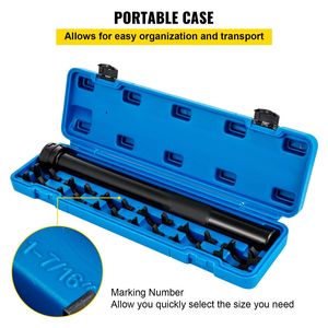 Kit di strumenti per la rimozione di tiranti interni in acciaio resistente da 13 pezzi adattatori per tubi di guida da 1/2 pollici per lo smontaggio di auto - Product Image 6