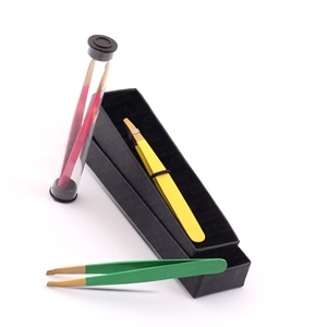 Pinzas de Depilación Inclinadas Hechas a Mano de Acero Inoxidable al por Mayor para Depilación con Hilo, Mango Cómodo, Ecológicas - Product Image 3