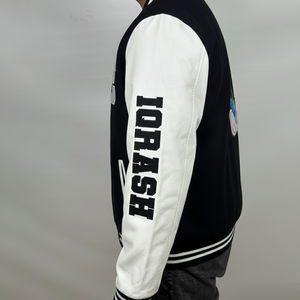 Customizable Stand <b>Collar</b> Varsity <b>Jackets</b> Embroidered Canvas Casual College Reversible Winter OEM Service Varsity <b>Jacket</b> for man - Product Image 3