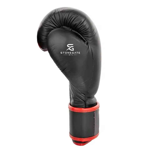 Gants de boxe tendance en cuir véritable avec logo personnalisé et sangle de poignet réglable pour un entraînement confortable 2026 - Product Image 2