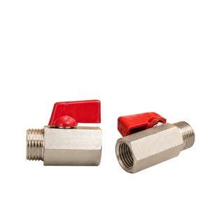 Mini-vanne à boisseau sphérique en laiton M x F compacte pour coupure d'eau, d'air, d'huile, pour espaces confinés, filetage mâle-femelle, système de plomberie et pneumatique - Product Image 1