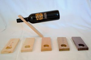 Wooden wine <b>rack</b> artistic wine holder sculptural bottle stand luxury wine storage modern tabletop wine <b>rack</b> handcrafted wooden - Product Image 2