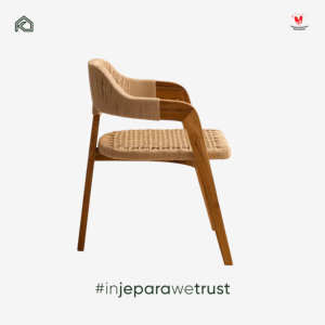 Silla de Comedor de Lujo Mataram, Moderna, de Madera de Teca Sólida con Cuerda Tejida, para Patio, Cafetería, Resort, Jepara, Indonesia - Product Image 4